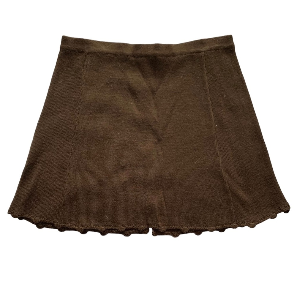 Vintage 60s 70s Ardee chocolate brown mini skirt, S - Picture 2 of 9
